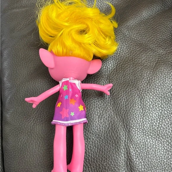 Mattel Pink Troll Doll with Yellow Hair and Starry Dress - Picture 2 of 2